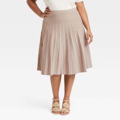 Women's Pleated Midi Sweater Skirt - A New Day™