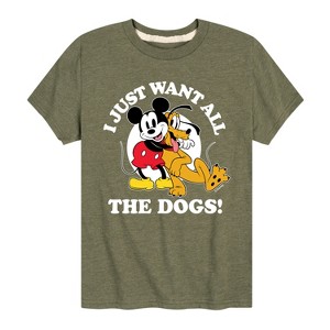 Boys' - Disney - Mickey Pluto Just Want All Dogs Short Sleeve Graphic T-Shirt - 1 of 4