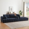 108" Oversized Chenille Sectional Sofa, Modern L-Shape Sleeper Couch with 2 Throw Pillows for Living Room or Family Lounge – The Pop Home - 3 of 4