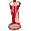 Allegra K Women's T Strap Open Toe Faux Animal Pattern Stiletto High Heel Sandals - 3 of 4