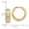 Black Bow Jewelry 5mm Diamond Cut Hinged Huggie Hoops in 10k Gold & White Rhodium, 15mm - 4 of 4