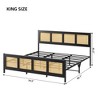 Whizmax Rattan Bed Frame with Headboard, Bed Frame with Strong Metal Slats Support, Noise-Free Design, No Box Spring Needed - 2 of 4