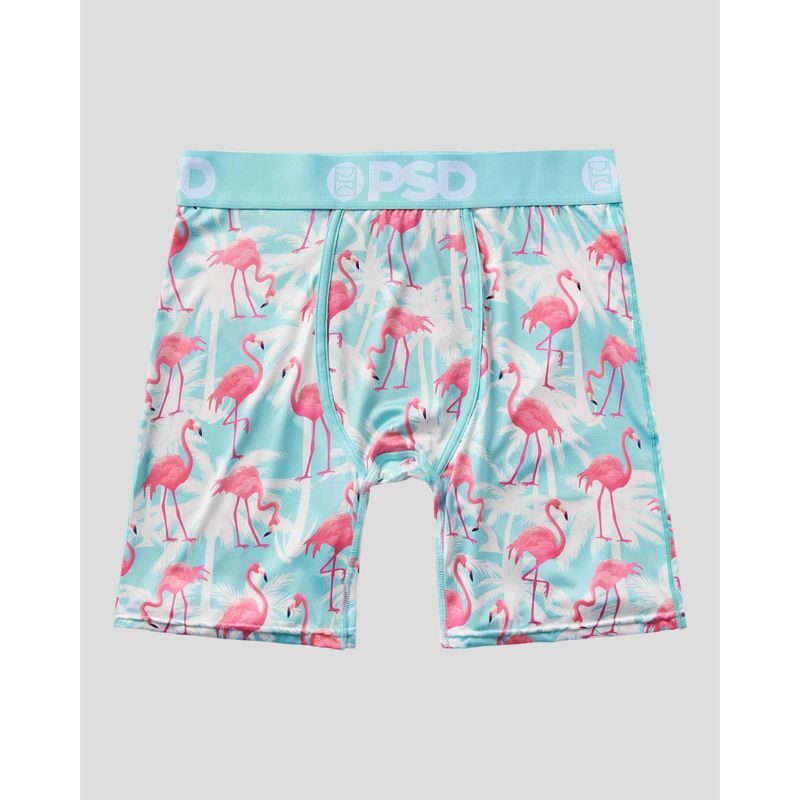 PSD Men&#39;s Flamingo Tropical Print Boxer Briefs 2pk - Pink/White/Light Aqua Blue, 2 of 4