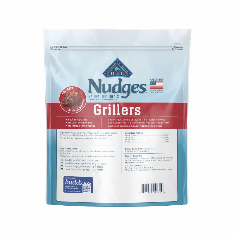 Blue Buffalo Nudges Grillers Natural Dog Treats with Beef Steak, 2 of 9