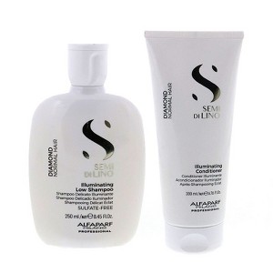 Alfaparf Semi Di Lino Diamond Illuminating Low Shampoo, 8.45 oz & Alfaparf Semi Di Lino Diamond Illuminating Conditioner, 6.76 oz DUO - 1 of 4