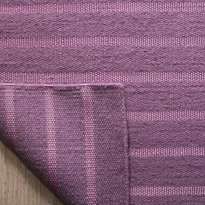 Lavender Geometric Flat Woven Wool Area Rug, 3' x 5'