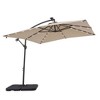 Sonkuki 8.2 x 8.2 Ft. LED Patio Offset Umbrella With Base for Garden, Backyard and Poolside - 2 of 4