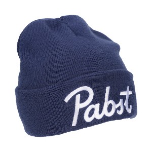 Pabst Script Logo Embroidery Acrylic Knit Standard Cuff Beanie - 1 of 4
