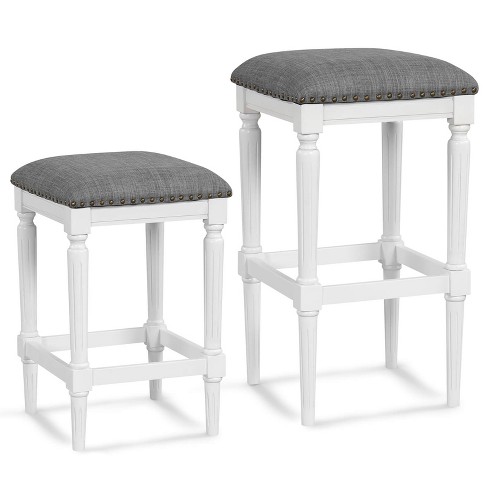 Costway 3 Heights Saddle Stool Set Of 2 Square Kitchen Island