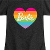 Girls' - Barbie - Pride Rainbow Heart Fitted Short Sleeve Graphic T-Shirt - 2 of 3
