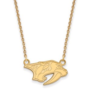 Black Bow Jewelry 14k Yellow Gold Nashville Predators NHL Necklace 18 Inch - 1 of 4