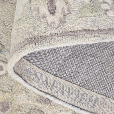 Elegant Ivory and Light Blue Hand-Tufted Wool Runner Rug, 2'3" x 8'