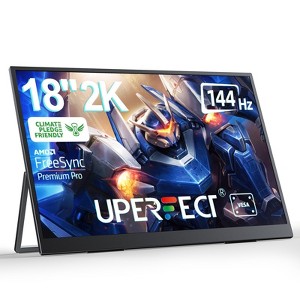 UPERFECT 18 inch 2K 144Hz Portable Monitor with Adjustable Stand, IPS HDR Display, FreeSync, VESA Mount & Dual Speakers for Laptop, Phone, Console, PC - 1 of 4