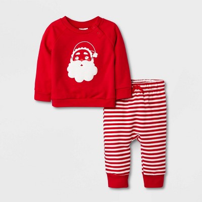 Baby Santa Fleece Top & Bottom Set - Cat & Jack™ Red