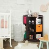 Tangkula 3-Tier Kids Storage Shelf Cubes w/3 Baskets Corner Cabinet Organizer Brown - 4 of 4