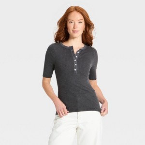 Camisa Henley de Manga Larga con Codo para Mujer - Universal Thread™