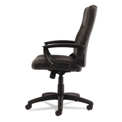 Black High-Back Leather Swivel Office Chair