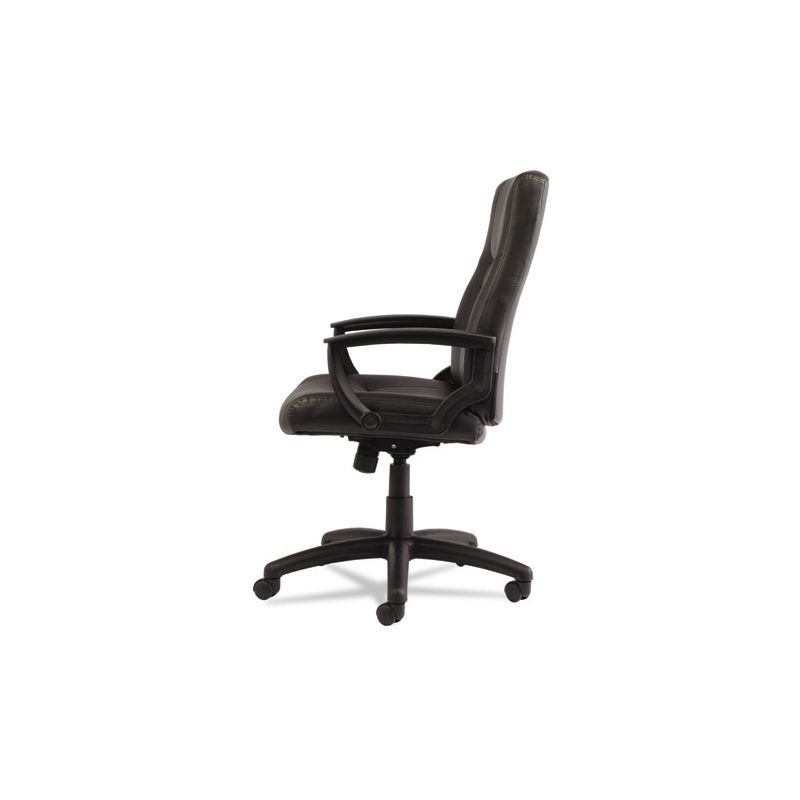 Alera Alera YR Series Executive High-Back Swivel/Tilt Bonded Leather Chair, Supports 275 lb, 17.71" to 21.65" Seat Height, Black, 3 of 6