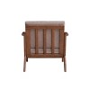 31" Lide Accent Chair Light Brown Fabric/Brown Finish - Acme Furniture: Cotton Upholstery, Wood Frame, No Assembly Required - 3 of 4