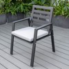 LesiureMod Chelsea 9 PCS Patio Dining Set - Outdoor Aluminum Dining Table with Umbrella Hole and Arm Chairs with Cushion - 3 of 4