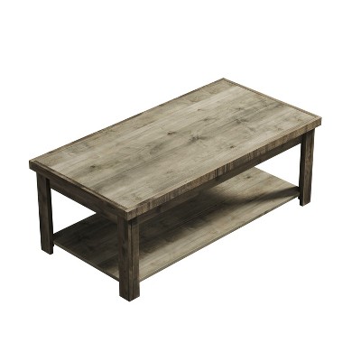 NicBex 48.5 Inch Rectangle Coffee Table with 2-Tier Storage for Living Room,Bedroom,No Assembly Required