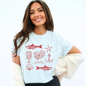 Simply Sage Market Fisherman Collage Garment Dyed Tee - 1 of 4