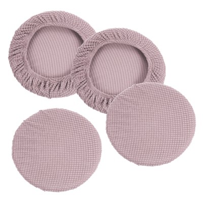 Unique Bargains 11" Round Washable Bar Stool Cover for Diameter 11"-16" Chair 4 Pcs