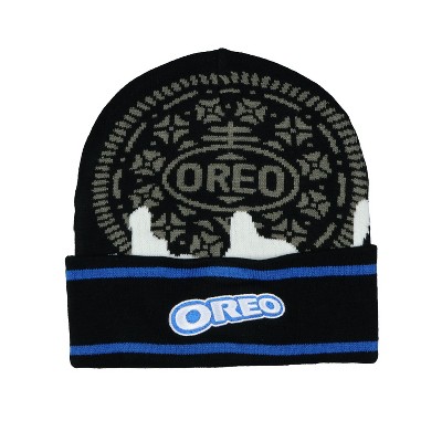 Oreo Dunk Beanie Adult Cookie Embroidered Knit Cuff Beanie Black