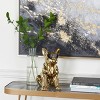 CosmoLiving by Cosmopolitan Ceramic Bulldog Sculpture with Sunglasses Gold: Luxury Glam Tabletop Decorative Object - 2 of 4