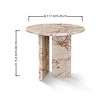 Natural Marble Coffee Table,Small Round 17 W x15 H Inch Coffee Table for Living Room,Modern Real Marble Coffee Table-Cuddlewood - 4 of 4