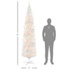 8ft Pencil Christmas Tree, Slim Artificial Christmas Tree with Realistic Branches and Warm White LED Lights - 3 of 4