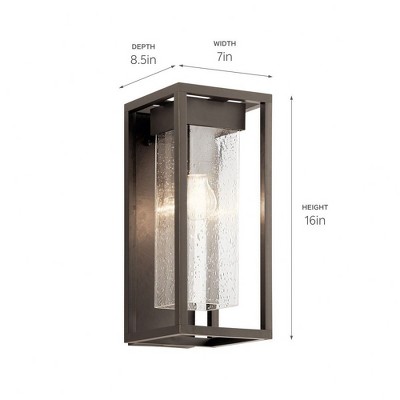 Mercer 16'' Olde Bronze Outdoor Wall Light with Clear Seeded Glass