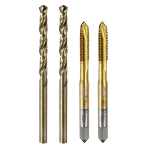 Unique Bargains 6542 High Speed Steel Metric Spiral Point Thread Tap and Twist Drill Bit Sets 4 Pcs - 1 of 4