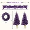 VisioGear Craft Activity Kits Pre-lit Christmas Artificial Tree 4-Piece Set, Garland, Purple - 2 of 4