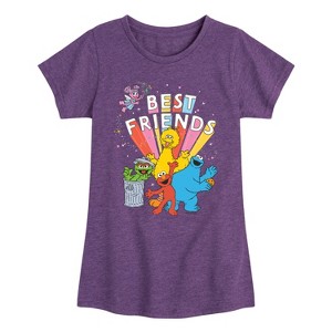 Girls' - Sesame Street - Sesame Street Best Friends Fitted Short Sleeve Graphic T-Shirt - 1 of 4