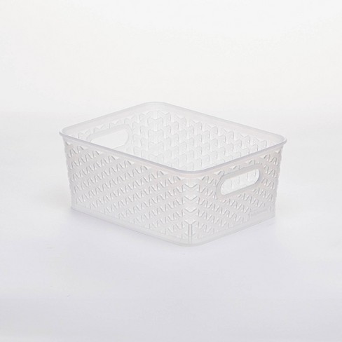 White Y-Weave Storage Basket, Small