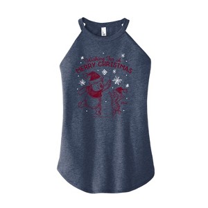 Women's - Winnie the Pooh - Wishing For A Merry Christmas Graphic High Neck Tank - 1 of 2