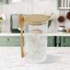 Unique Bargains with Bamboo Lid & Spoon Decorative Jars Wood Color Clear 1 Set - 2 of 4