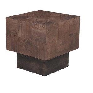 HomeRoots 22" Black And Brown Solid Wood Square End Table - 1 of 4