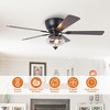 Parrot Uncle 52” Black Flush Mount Ceiling Fan with Remote and Light - 4 of 4