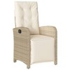 vidaXL Reclining Patio Chairs 2 pcs with Footrest Beige Poly Rattan - 4 of 4