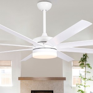 Bella Depot 65" Modern Wihte Ceiling Fan with LED Light and Remote - 1 of 4