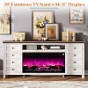 AMERLIFE 70" Farmhouse TV Stand with 37" 7-Color Fireplace for 80" TVs - 4 of 4