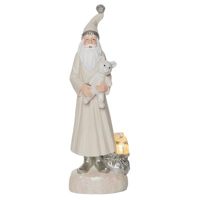 Transpac Resin 10 in. Multicolored Christmas Light Up Fancy Santa Figurine