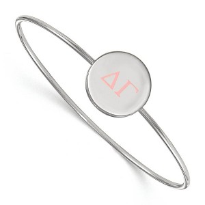 Black Bow Jewelry Sterling Silver Delta Gamma Greek Life Bangle Bracelet 8 Inch - 1 of 3