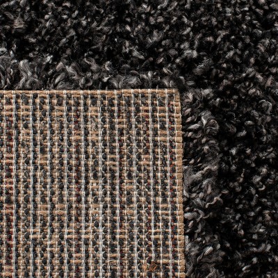 Charcoal Luxury Plush 5'3" x 7'6" Synthetic Shag Area Rug