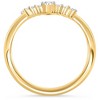 Pompeii3 1/4Ct Diamond Curved Wedding Anniversary Engagement Guard Ring Gold Lab Created - 3 of 4