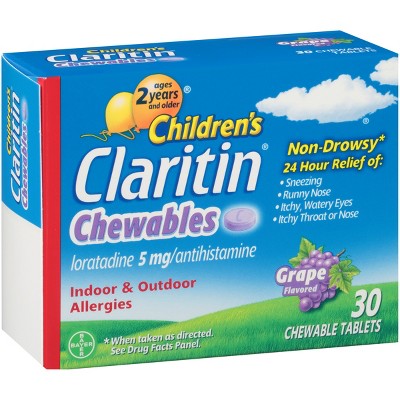 Children's Claritin Loratadine Allergy Relief 24 Hour Non-drowsy Grape ...