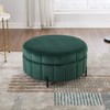 NicBex 31.5"W Round Storage Ottoman with Reversible Lid,Velvet Pumpkin-shape Storage Foottool,Storage Bench for Living Room,Bedroom and Office - 3 of 4