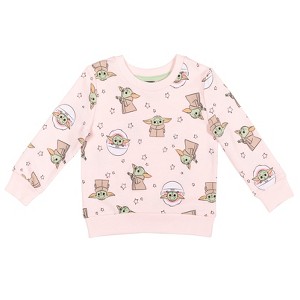 Star Wars The Mandalorian Baby Yoda Sweatshirt Pink  - 1 of 4